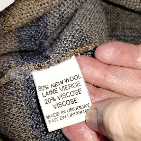 Vtg Jack Leftcourt Mens Sweater Sz XL Pullover Blue Brown Geometrics‎ 80s Preppy - Picture 9 of 13